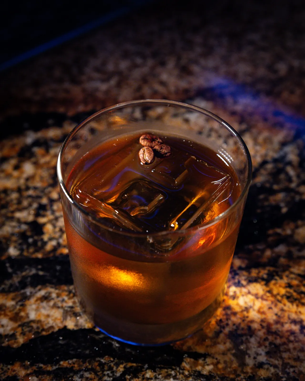 Night Shift, a coffee-and-cocoa cocktail over ice